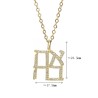  Alphabet Hebrew Chai Jewish Kabbalah Religious Jewelry Gold Plated Copper Metal Cubic Zirconia Necklace