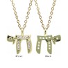  Alphabet Hebrew Chai Jewish Kabbalah Religious Jewelry Gold Plated Copper Metal Cubic Zirconia Necklace
