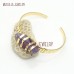 Gold Crystal Jewelry Amethyst Crystal Wire Wrapped Free Form Nugget Gold Plated Raw Amethyst Crystal Bangle